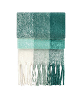 Fluffy check scarf — Green Check