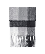 Fluffy check scarf — Grey Check