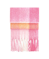 Fluffy check scarf — Pink Check