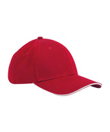 EarthAware® classic organic cotton 6-panel cap – sandwich peak — Classic Red/White