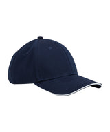 EarthAware® classic organic cotton 6-panel cap – sandwich peak — French Navy/White