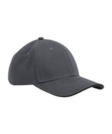 EarthAware® classic organic cotton 6-panel cap – sandwich peak — Graphite Grey/Black