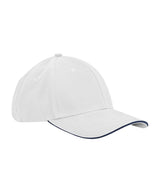 EarthAware® classic organic cotton 6-panel cap – sandwich peak — White/French Navy