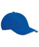 EarthAware® classic organic cotton 5-panel cap – sandwich peak — Bright Royal/White