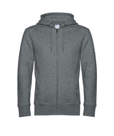 B&C KING Zipped Hood — Heather Mid Grey