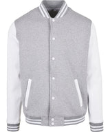 Basic college jacket — Heather Grey/White