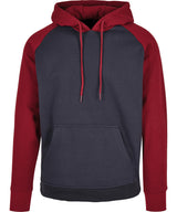 Basic raglan hoodie — Navy/Burgundy