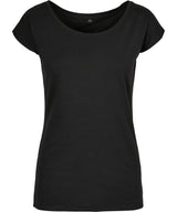 Women's wide neck tee — Black