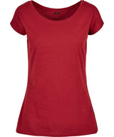 Women's wide neck tee — Burgundy