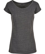 Women's wide neck tee — Charcoal