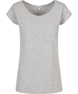Women's wide neck tee — Heather Grey