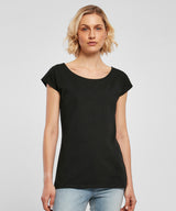 Women's wide neck tee — lifestyle