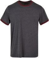 Ringer tee — Charcoal/Cherry