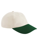 Contrast peak leisure cap — Natural/Forest Green