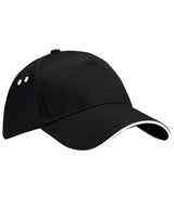 Ultimate 5-panel cap - sandwich peak — Black/White