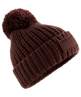 Toasty patch beanie — Walnut