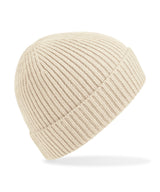 Engineered knit ribbed beanie — Oatmeal