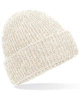 Cosy ribbed beanie — Almond Marl