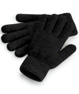 Cosy ribbed-cuff gloves — Black Marl