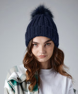 Verbier fur pop pom chunky beanie — lifestyle