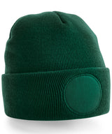 Circular patch beanie — Bottle Green