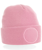 Circular patch beanie — Dusky Pink