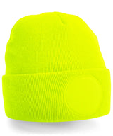 Circular patch beanie — Fluorescent Yellow