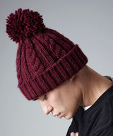 Cable knit melange beanie — lifestyle