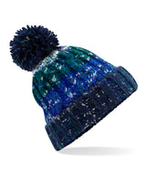 Corkscrew pom pom beanie — Alpine Blues