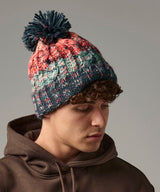 Corkscrew pom pom beanie — lifestyle