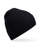 Organic cotton fine knit beanie — Black