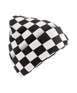 Checkerboard beanie — Black/Soft White