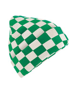 Checkerboard beanie — Kelly Green/Off White