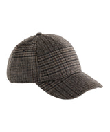 Wool blend check cap — Brown Plaid