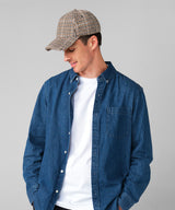 Wool blend check cap — lifestyle