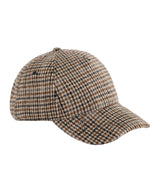 Wool blend check cap — Tan Houndstooth
