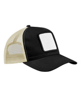 Appliqué patch 5-panel trucker — Black/Stone