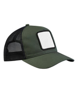 Appliqué patch 5-panel trucker — Olive Green/Black