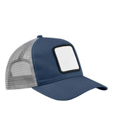 Appliqué patch 5-panel trucker — Slate Blue/Light Grey