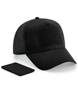 Removable patch 5-panel cap — Black