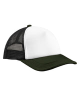Retro 5-panel trucker — Black/Dark Olive