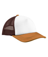 Retro 5-panel trucker — Chocolate/Dark Amber