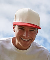 Contrast flat peak 6-panel cap — lifestyle