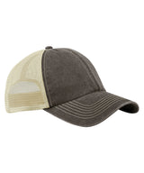 6-panel vintage trucker — Vintage Brown/Stone