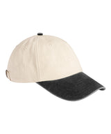 Contrast peak low-profile vintage cap — Natural/Vintage Black