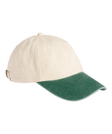 Contrast peak low-profile vintage cap — Natural/Vintage Bottle Green