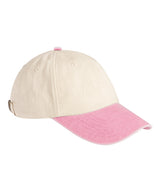 Contrast peak low-profile vintage cap — Natural/Vintage Dusky Pink