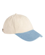 Contrast peak low-profile vintage cap — Natural/Vintage Light Blue