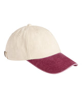 Contrast peak low-profile vintage cap — Natural/Vintage Red