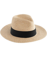 Straw fedora — Natural/Black